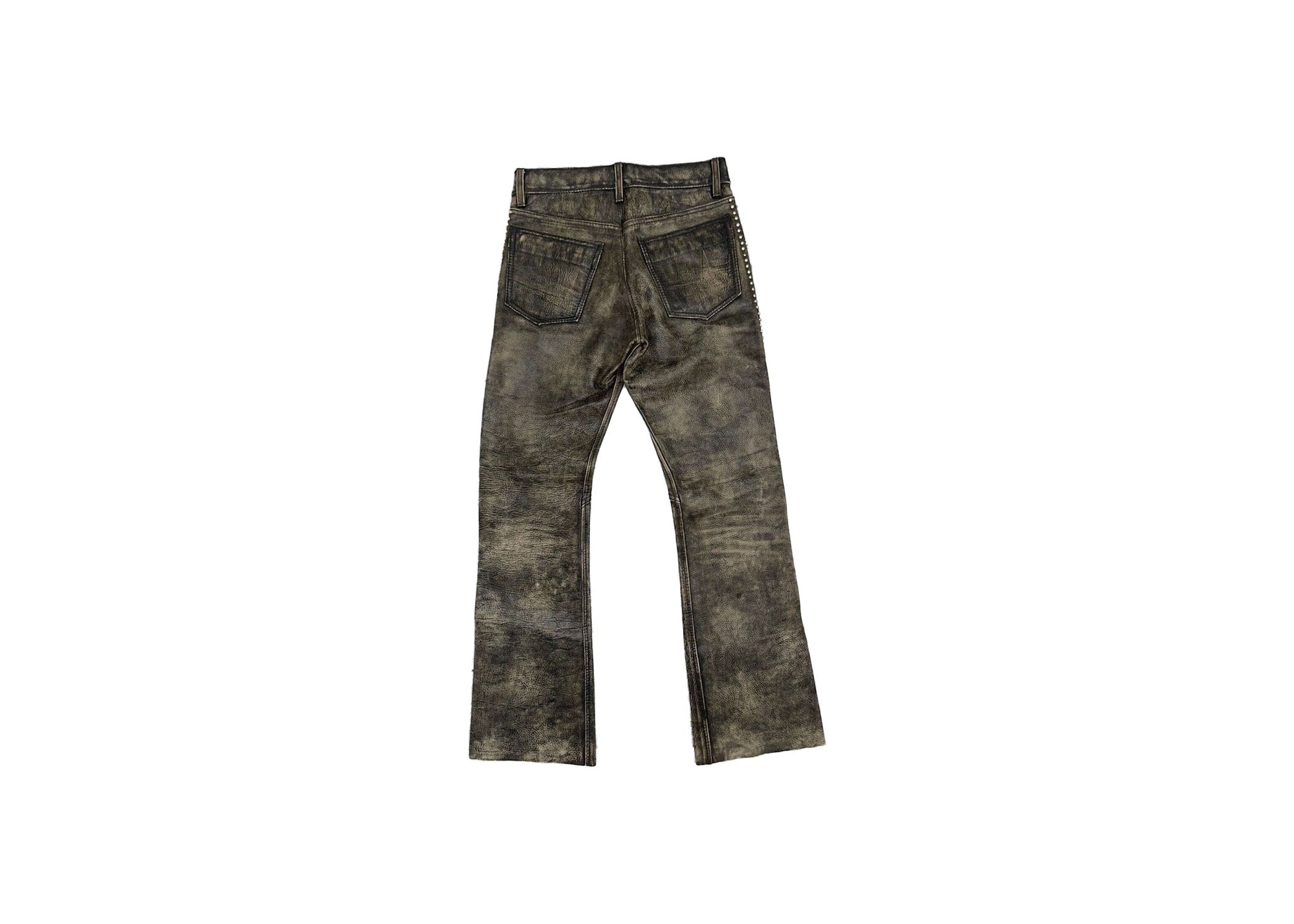 Aged Leather Studded Pants