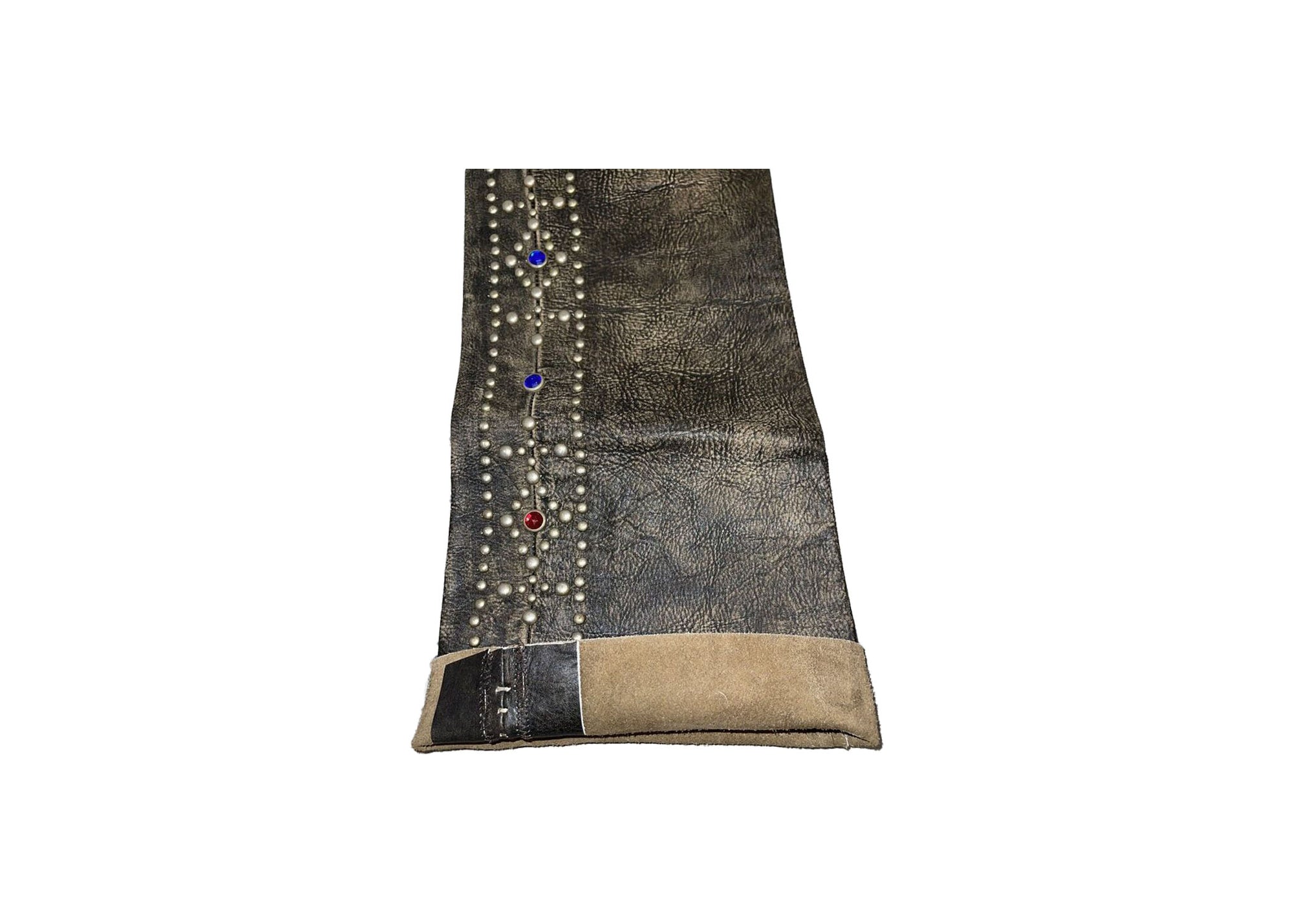 Aged Leather Studded Pants